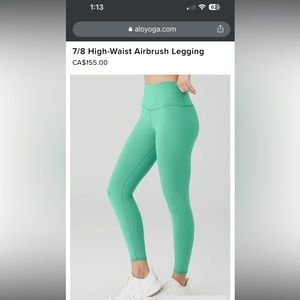 7/8 Airbrush High Waist Alo Legging Brand New